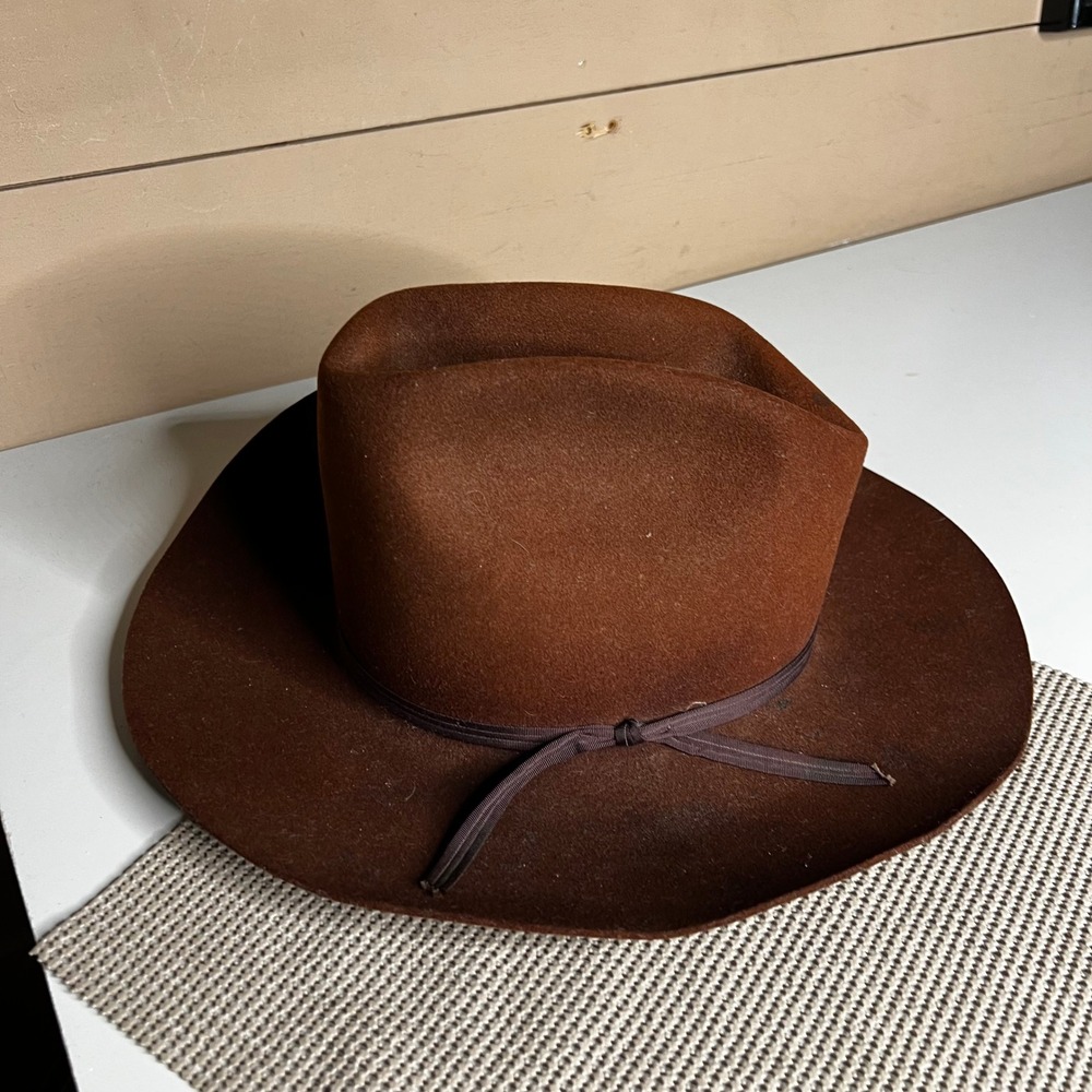 Trail Ridge Dynafelt Brown Fur Blend Cowboy Hat Water Repellent Size 7 1/8